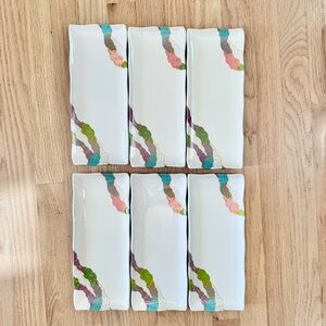 GET 142-28-CO 11" x 4 1/2" Contemporary Melamine Rectangle Plate, Wavy Edges - 6